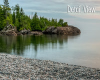 Lake Superior original photography print. Stone beach sunset wall art.