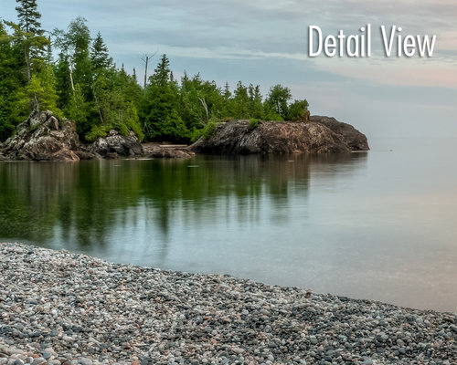 Lake Superior original photography print. Stone beach sunset wall art.