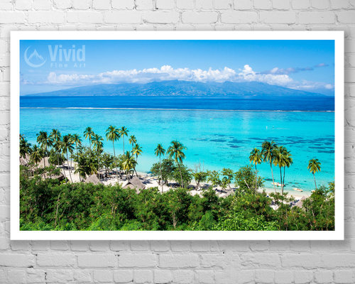 Tahiti landscape original photography print. Mourea French Polynesia wall art.